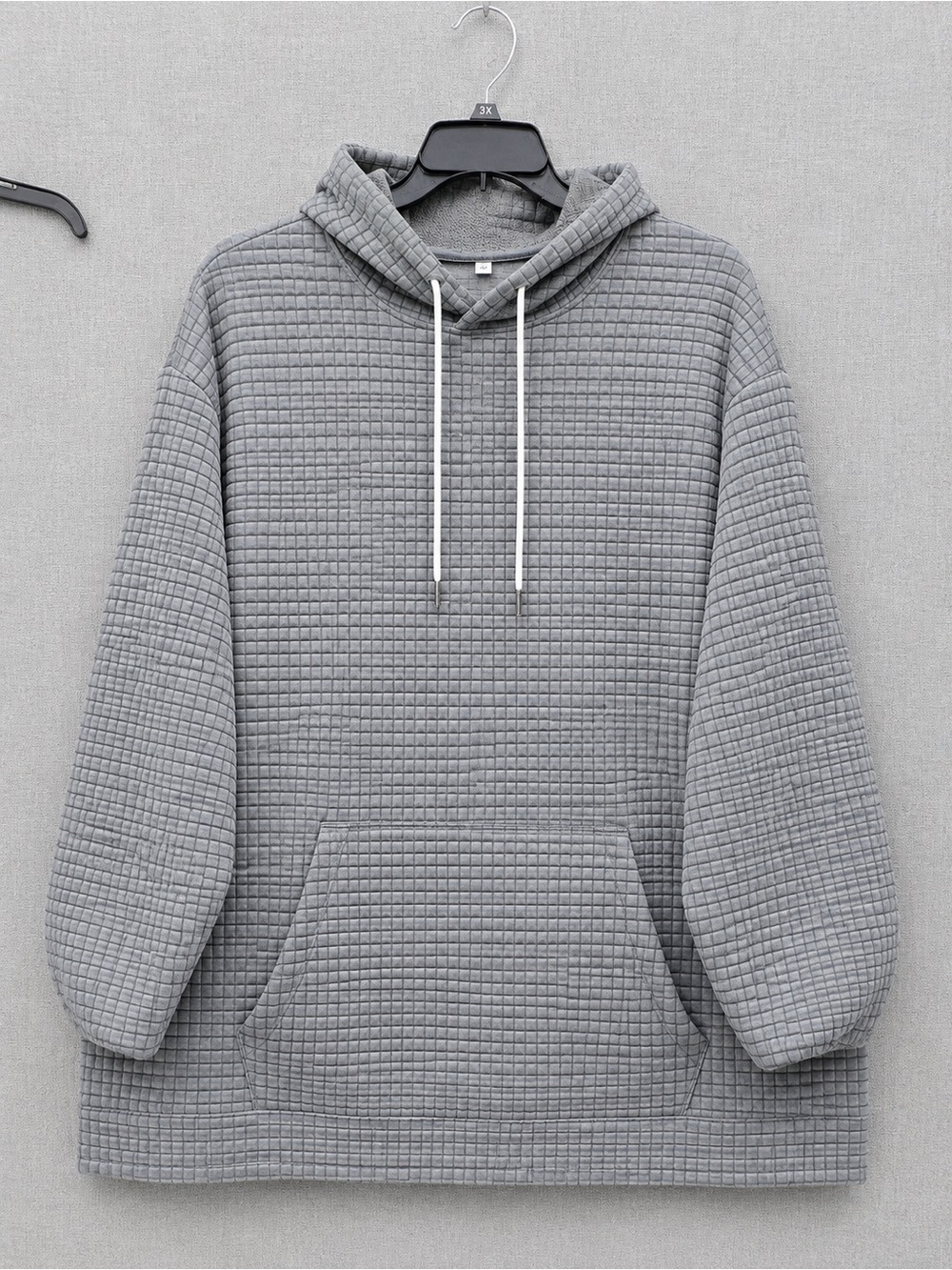 Amazon Men's Quilted Crewneck Hoodie in Gray